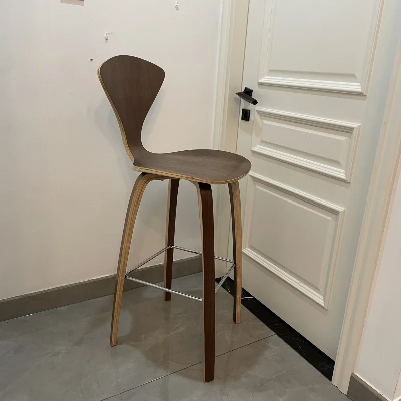Modern Creative Barstools Sitting Height 65cm/68cm/74cm Wood High Foot Bar Stool Makeup Norman Chair Counter Height - Image 3