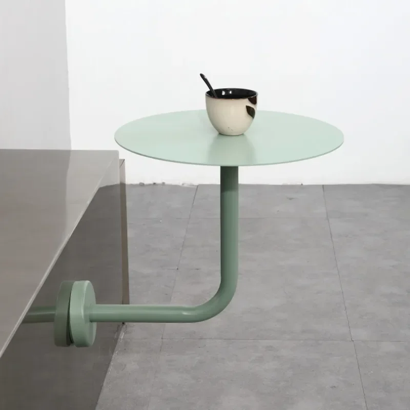 Simple Wrought Iron Cafe Table - Wall Mounted Small Round Table, Milk Tea Shop Leisure Area, Creative Hi Tea Stainless Table
