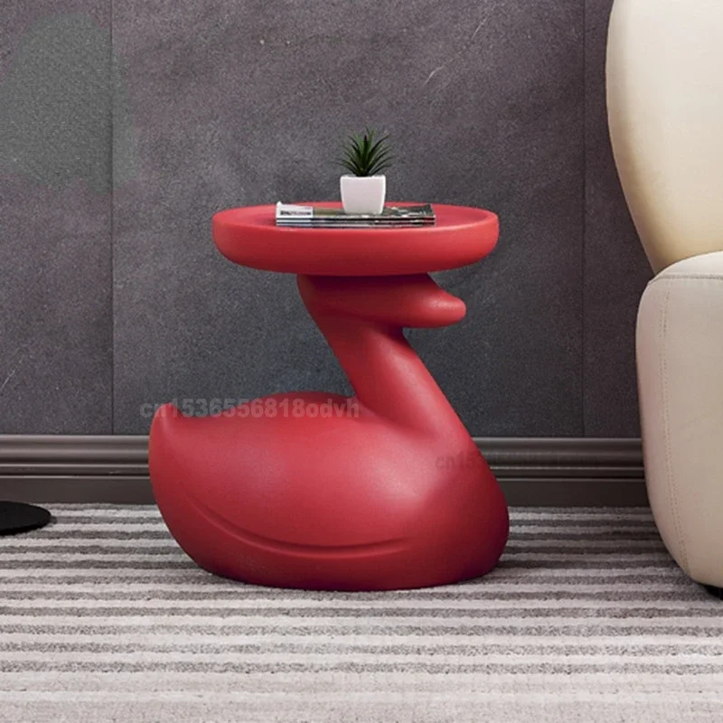 Designer Duck Shape Side Table, Creative Living Room Plastic Children's Coffee Table, Nordic Modern Minimalist Mini Tea Table