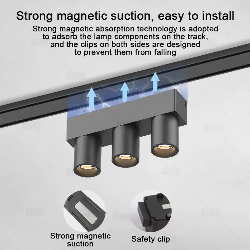 48v Magnet 6mm Ultra Thin Led Ceiling Lights Surface Mounted Magnetic Track Lights System Led Ceiling Lamp Rail Light Spotlight - Image 2