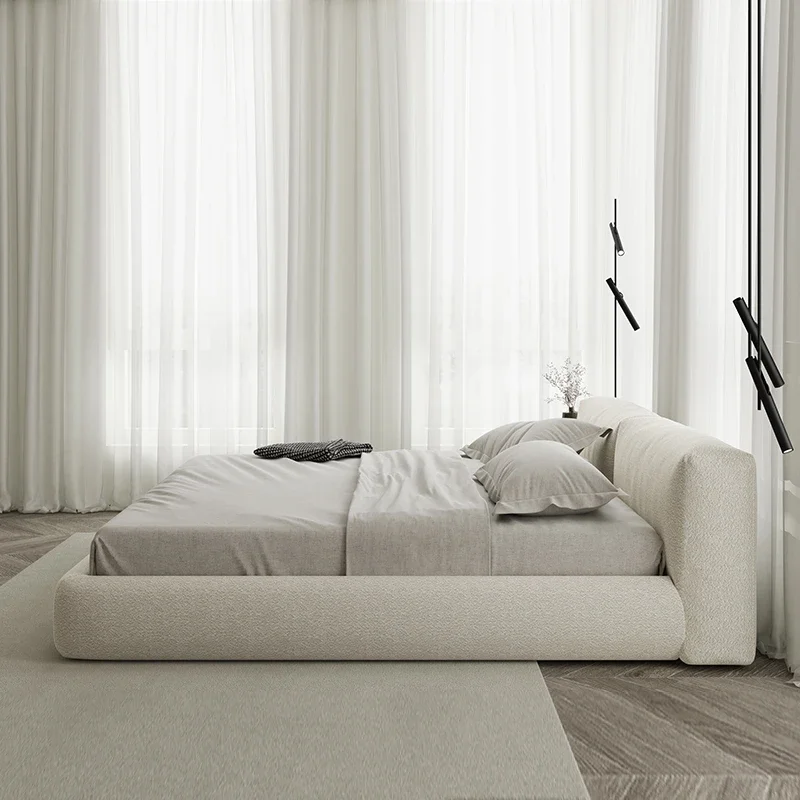 Sale Soft Bedroom Double Bed Simple Kawaii Elastic Modern Twin Queen Beds Upholstered Sleeping Camas De Dormitorio Furniture - Image 4