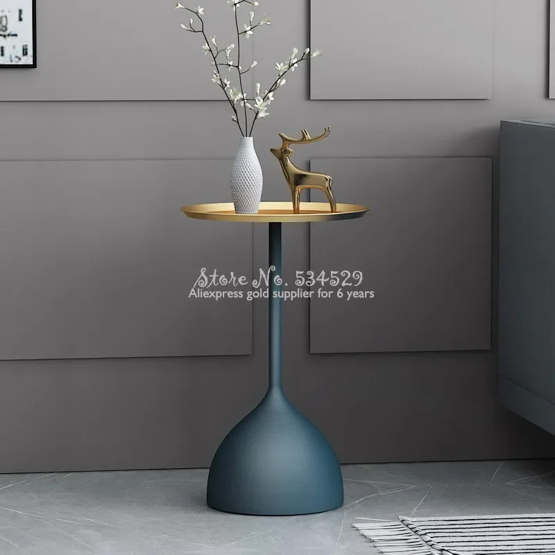 Solid Metal Tea Table Nordic Creative Marble Side Table Temperature Nano Paint Room Environ Accent Table Artistic Side Stand - Image 3