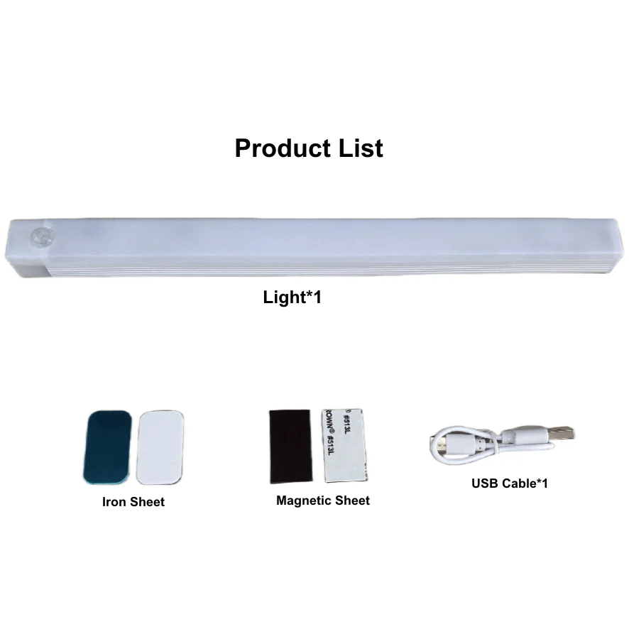 Wireless Motion Sensor LED Long Strip Tube USB Rechargeable Night Light for Kitchen Bedside Cabinet Wardrobe Backlight Wall Lamp - Image 6
