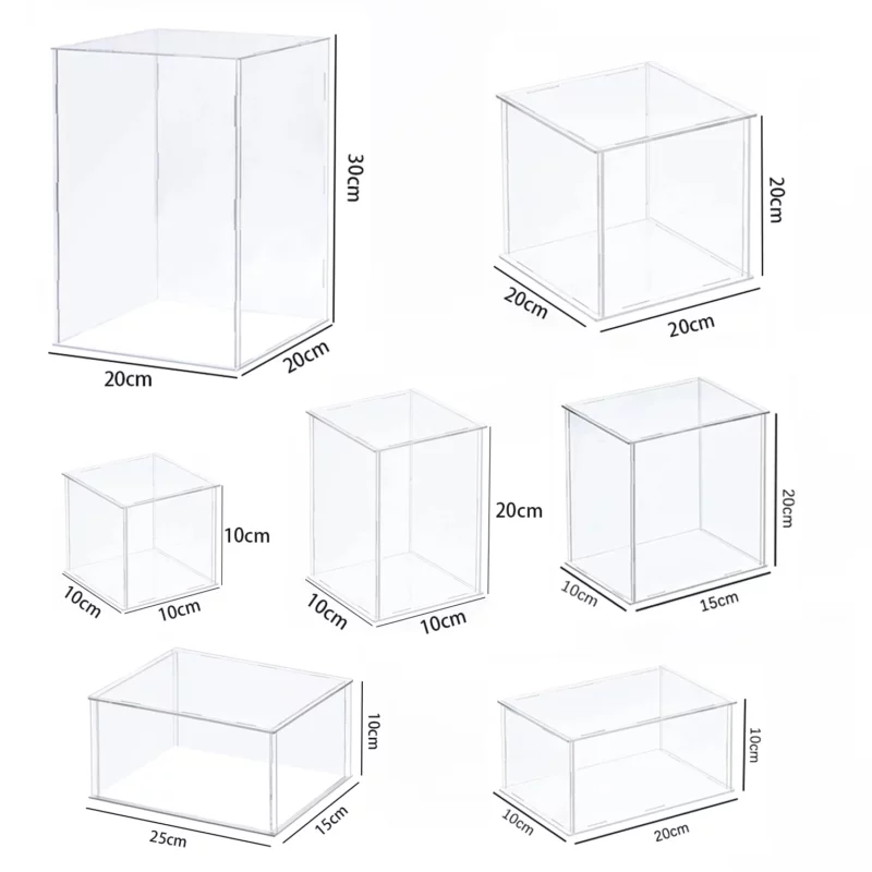 Completely Clear Acrylic Display Cabinets for Collectibles, Assemble Dust Protection Case for Action Figures, Desktop Organiser