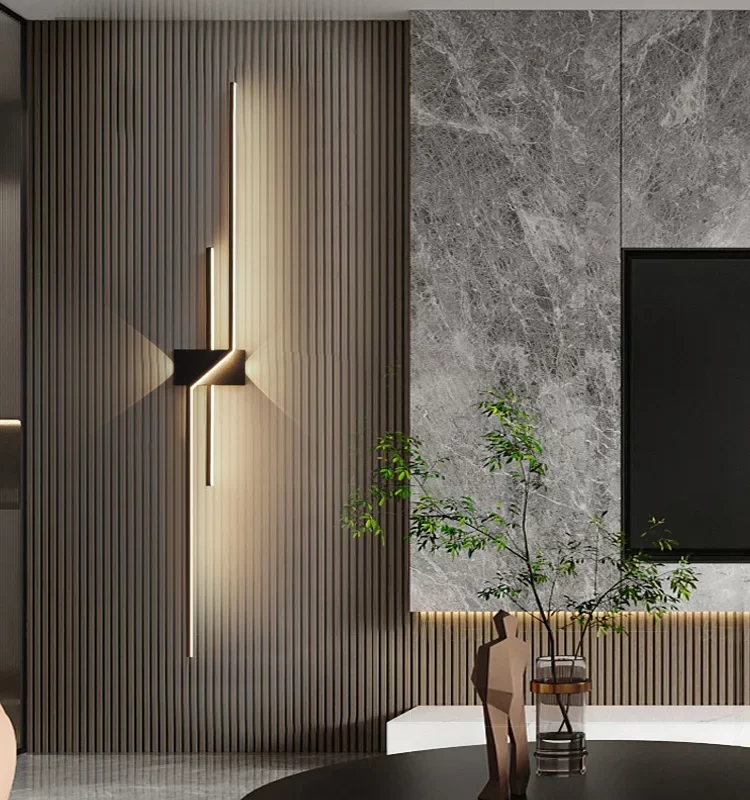 Wall lamp living room TV background wall wall lantern minimalist strip lamp bedroom bedside decoration aisle lamps bracket light