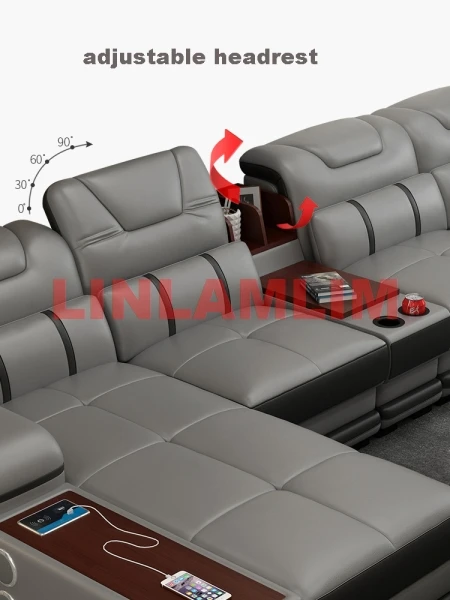 Genuine Leather Sofa Cama Leather Couch Big Sofas Sleeper Sofa Set Living Room Furniture Sofas Modernos Para Sala Sectional Sofa - Image 4