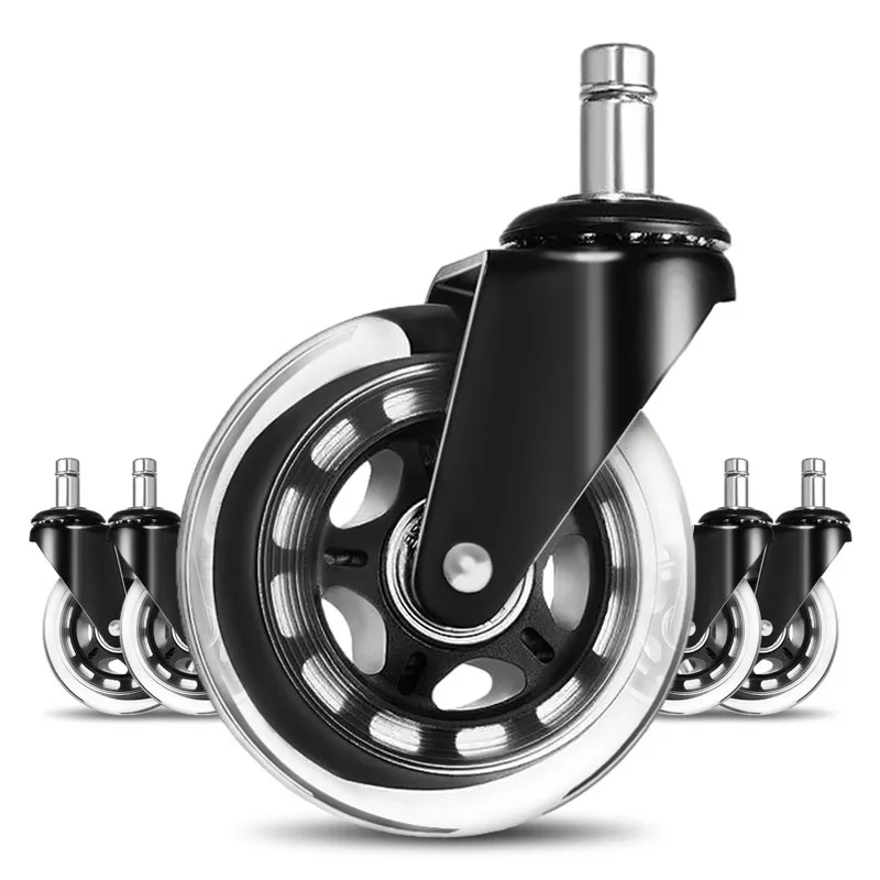 5pcs Office Chair Wheels 2/2.5/3 Inches Soft Rubber Roller Quite Swivel Caster For Game Chairs Replacement Furniture Hardware - Image 6