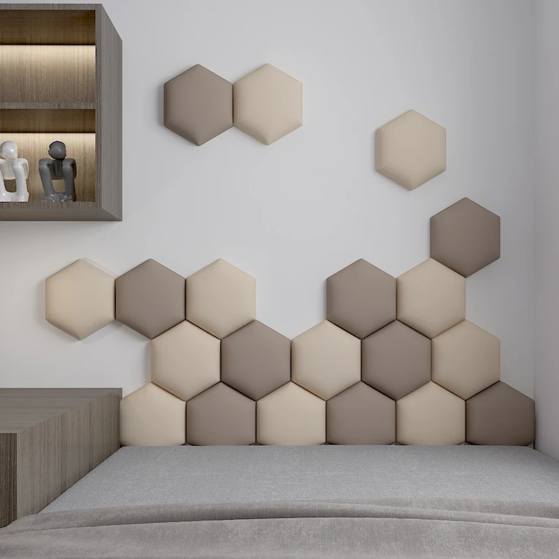 Multi-colour Hexagonal Headboard Bed Soft Bag Set 3D Wall Sticker Tatami Bed Headboards Wall Decor Aesthetic Home Decoration Art - Image 2