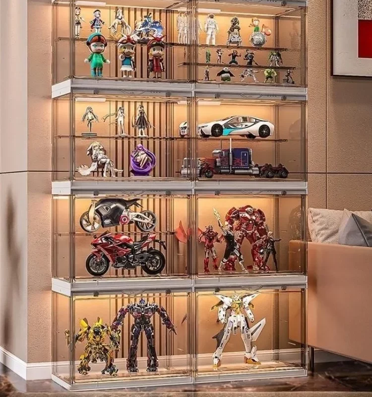 Storage Display Cabinet Transparent Acrylic Hand Office Blind Box Wooden Cabinet Children's Toys Display Ark Office Box