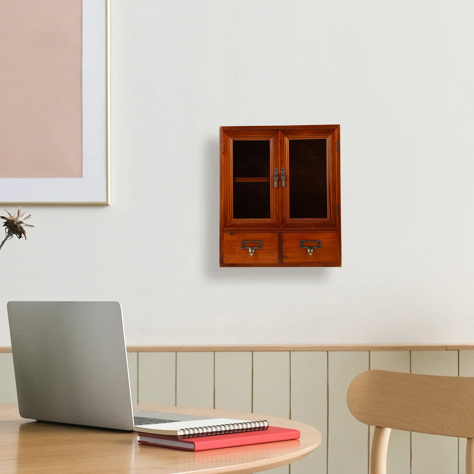 Display Case Wood Wall Cabinet Furniture House Showcase Decorative Wooden Low Storage Living room cabinets - Image 3
