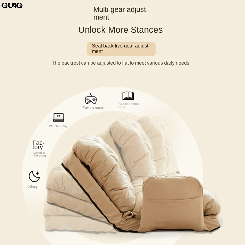 GUIG Couch Can Lie And Sleep On The Bed Adjustable Backrest Chair Bedroom Balcony Double Tatami Folding Sofa Bed Hot New - Image 4