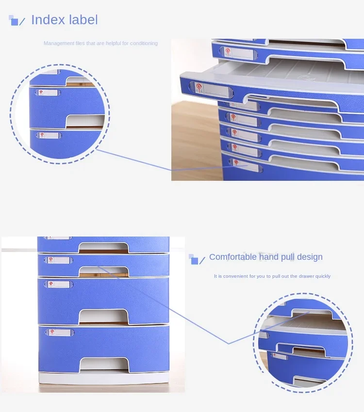 Lockable Desktop File Cabinet, Two-Layer Multi-Drawer Storage Box, Thick Office Document Organizer, Secure Desk Accessory - Image 3