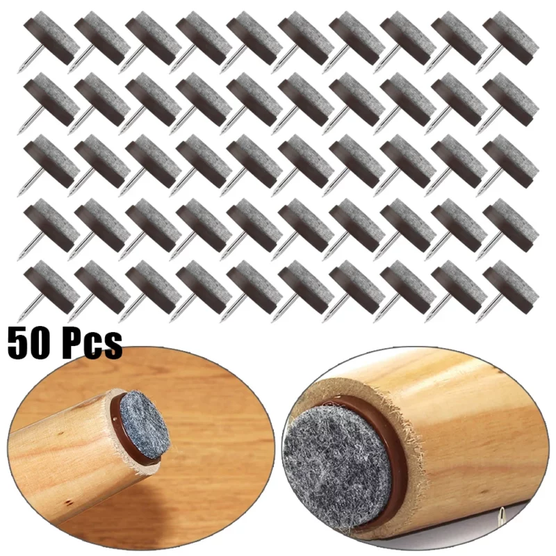 50pcs Felt Pad Nail 20mm Anti Slip Felt Tile Nails Foot Pads Furniture Table Chair Feet Legs Non-slip Felt Pad Nail