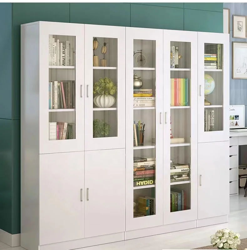 Modern glass bookcase bookshelf fine free combination File cabinet Office bookcase storage ark - Image 3