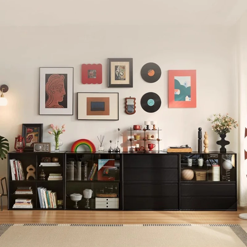 Stationery Better Living Room Cabinet Black Wood Buffet File Living Room Cabinet Multifunctional Bookcases Schrank Furniture