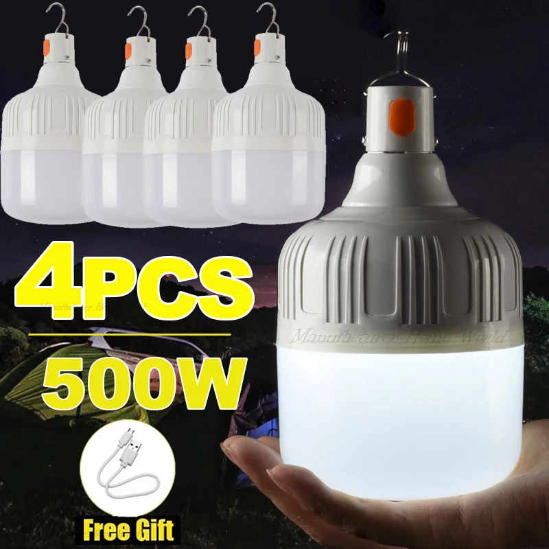Super Sale USB Rechargeable LED Emergency Lights Outdoor Portable Lanterns Emergency Lamp Bulb Battery Lantern BBQ Camping Light