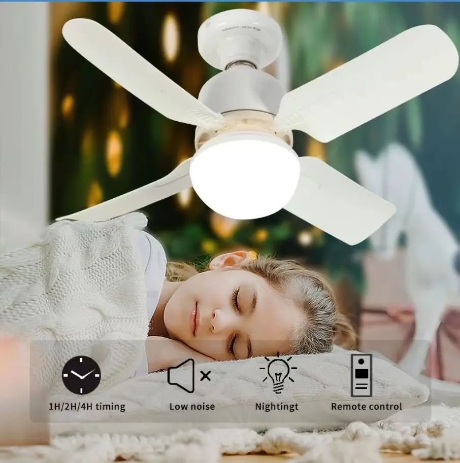 Ceiling Fan LED With Light Remote Control Dimmable E27 Base Modern Smart Wireless Fans Lighting For Bedroom and Living Room - Image 6