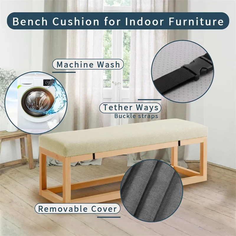 Customized Long Bench Cushions Sofa Pillows 3/5/8cm Thickened Chair Cushion Seat Cushion Pad for Wood Benchs/Garden Loungers - Image 3