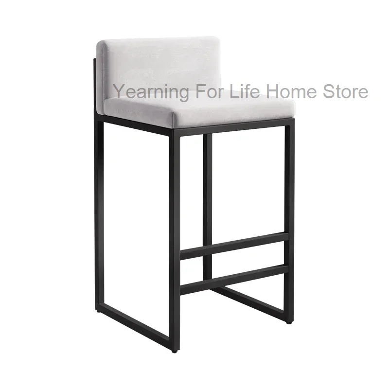 Midcentury Counter Bar Stools Kitchen Modern Reception Single Barber Bar Chair Live Room Soft Taburete Alto Indoor Furniture - Image 5