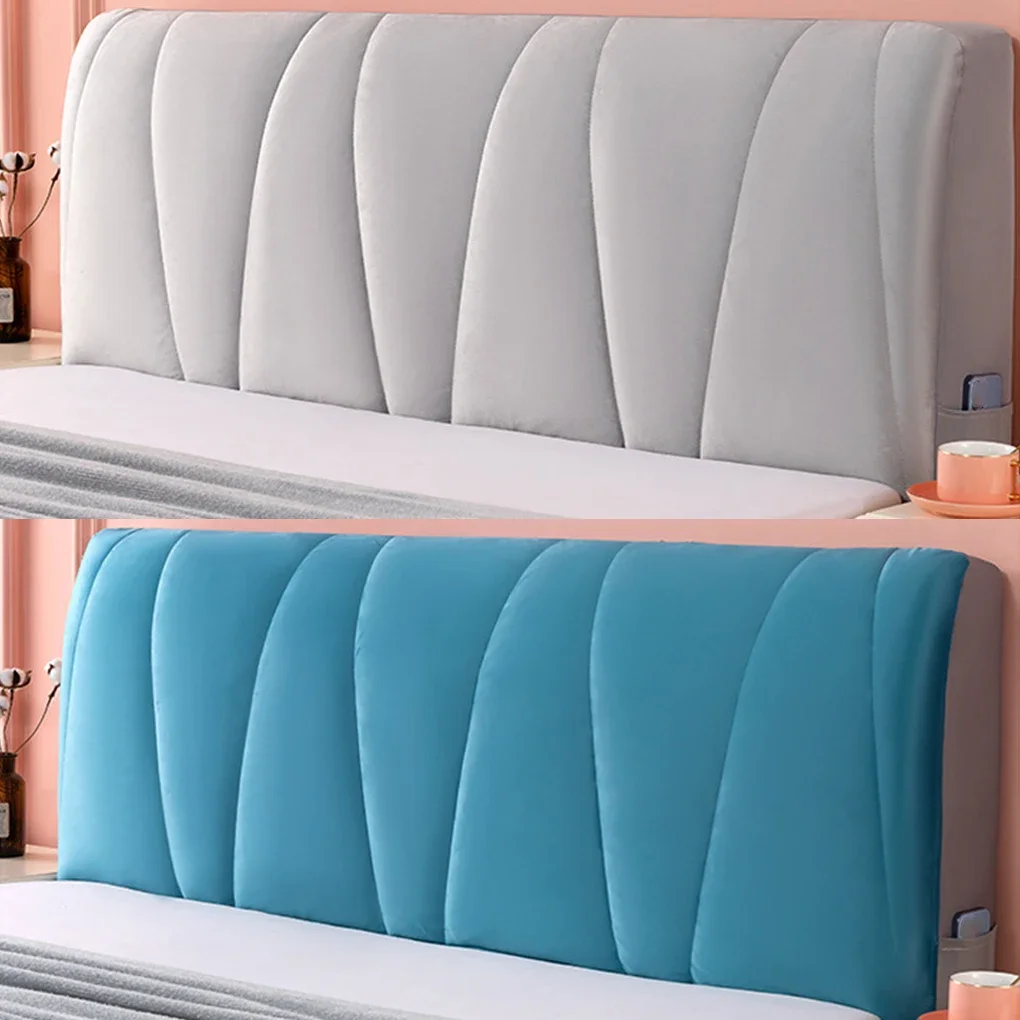 And Headboard With All-Inclusive Headboard Protector Cover Premium Double Elastic Bed Head Cover - Image 2