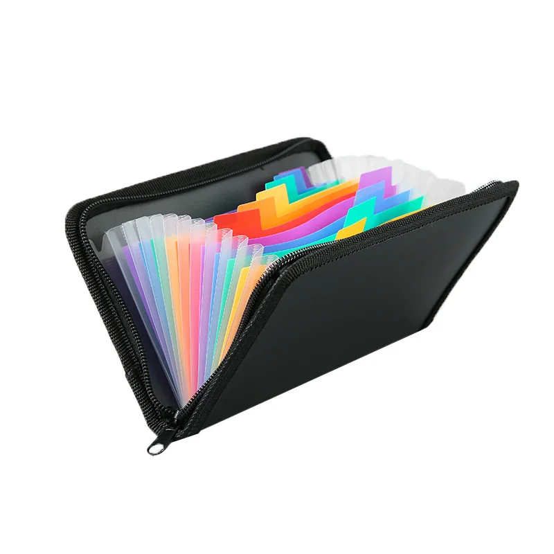 A6 Colorful Expanding File Folder Bag Wallet 13 Compartment File Pouch Bill Pouch Document Zipper Organizer Office Supplies - Image 6