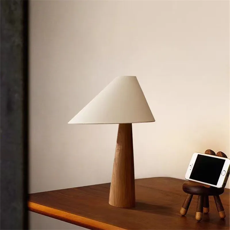 Tapered Oak Wood Floor Lamp Wabi-sabi Vintage Floor light for Living Room Bedroom Study Tea House Cafe Solid Wood table Lamp - Image 5