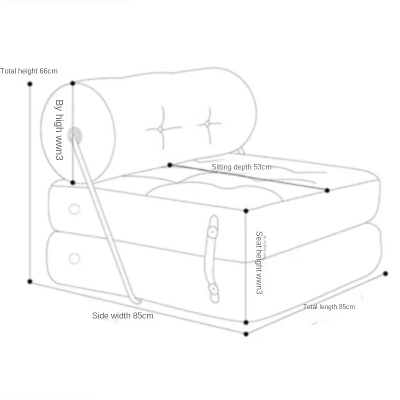 X&D Cream Style Lamb Fleece Leisure Folding Sofa Bed Fold Dual Use Single Small Unit Living Room Balcony Leisure Sofa Lazy Sofa - Image 5