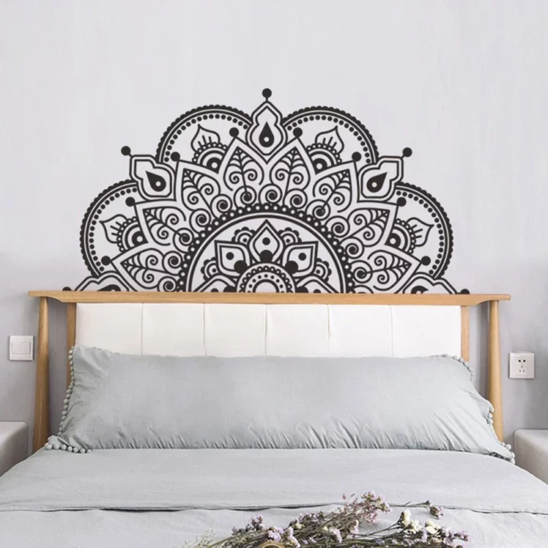 28*57cm Wall Sticker Art Black/White DIY Decal Decoration Headboard Home Mandala Removable Room Vinyl Pratical