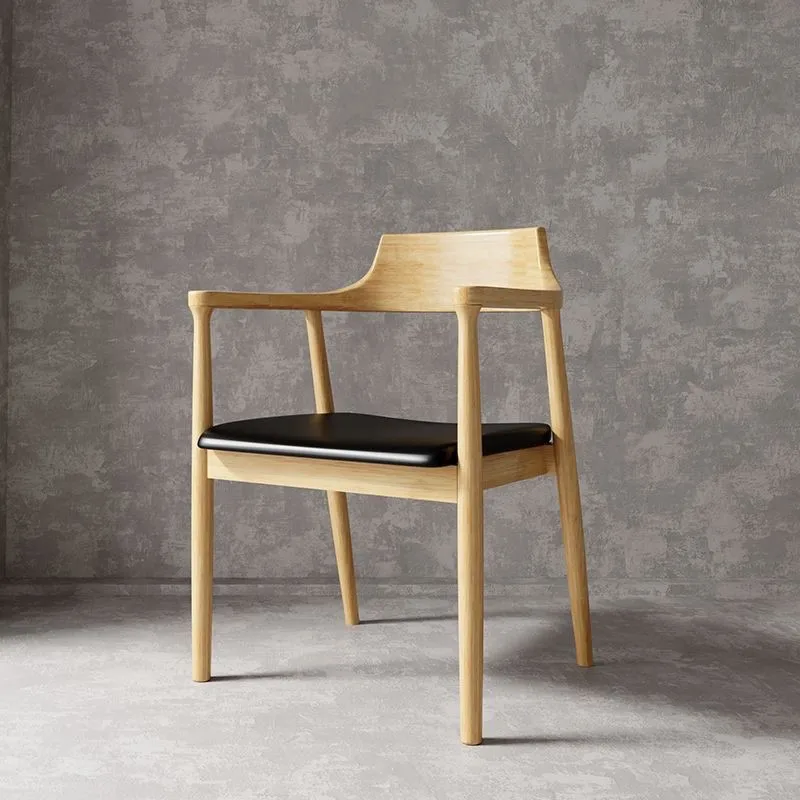 JOYLIVE Nordic Solid Wood Dining Chair Light Luxury White Wax Wood Living Room Chairs Modern Simple Leisure Armchair Furniture - Image 4