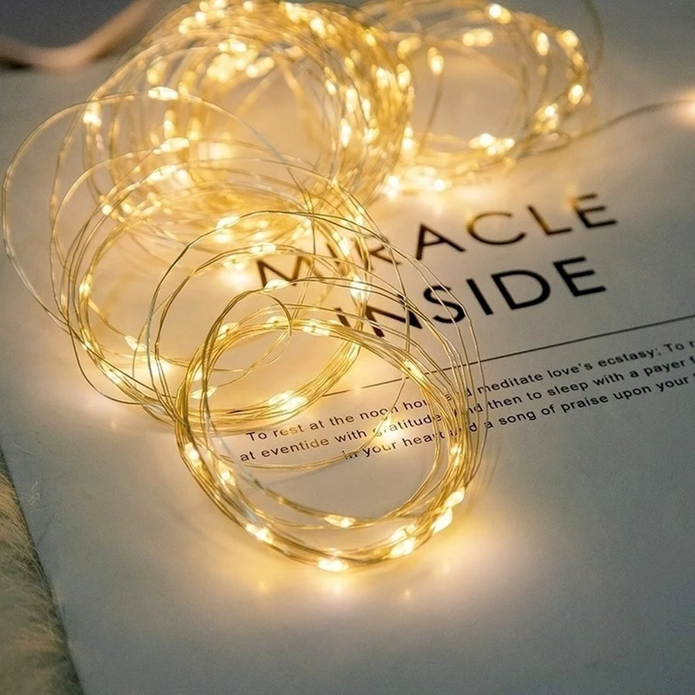 10pcs 6pcs Copper Wire LED String Lights Holiday Fairy Lights Garland Christmas Tree Decor Wedding Party DIY Natal Navidad 2022 - Image 3