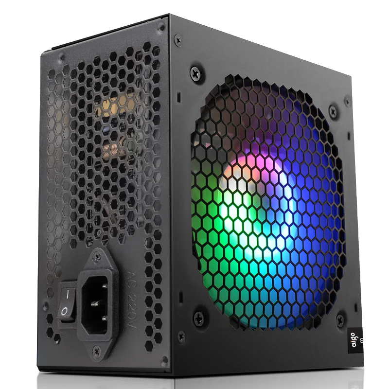 Aigo AK PC PSU Power Supply Unit 500W 600W 700W 800W 1000W Gaming 120mm RGB Fan 220V ATX Desktop computer Power Supply for BTC - Image 4