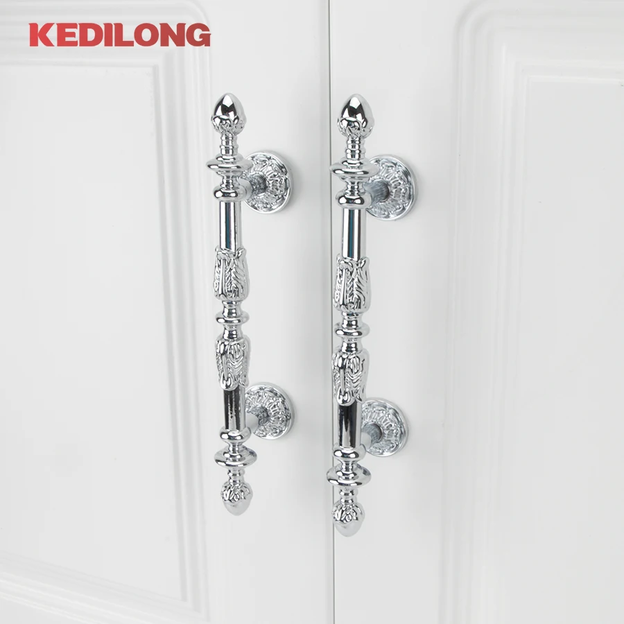 KEDLO European retro light luxury drawer gold long pull style kitchen cabinet silver Pull handle drawer antique knob - Image 4