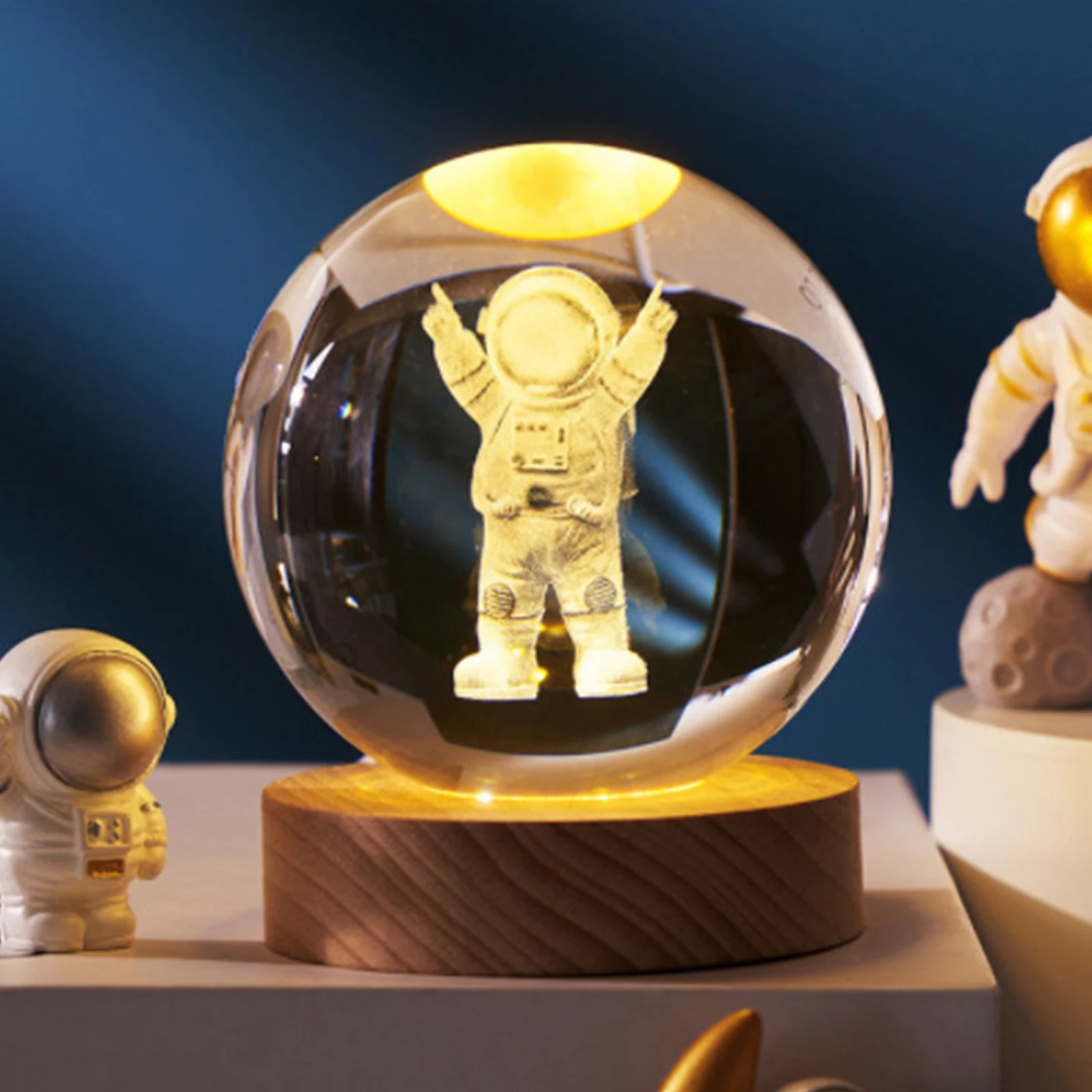 Crystal Ball Solar System Night Lamp Lighting Ornaments 3D Planetary Lamp Handicraft Holiday Gift Home Decor for Office Study - Image 2