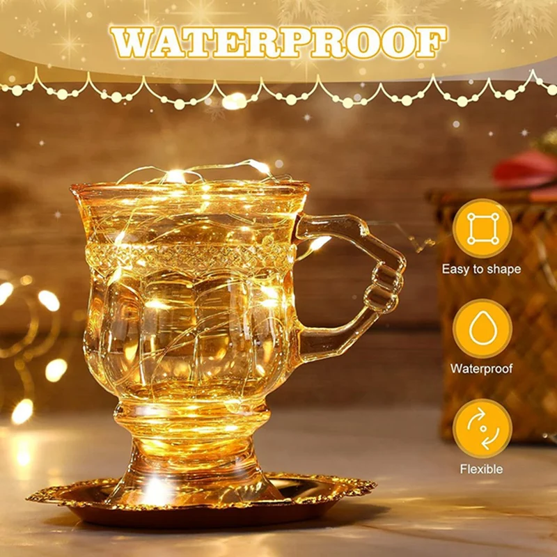 With battery 20 Pack String Fairy Lights Silver Copper Wire Battery Powered Decorations Lights For Wedding Party Christmas Decor - Image 3