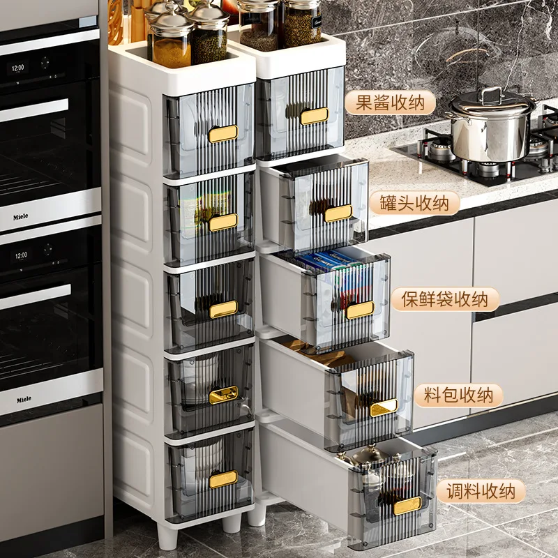 Bathroom Crack Cabinet Storage Shelf Narrow Slit Storage Cabinet Toilet Storage Cabinet Floor Organizer Home Organizer Drawer - Image 2