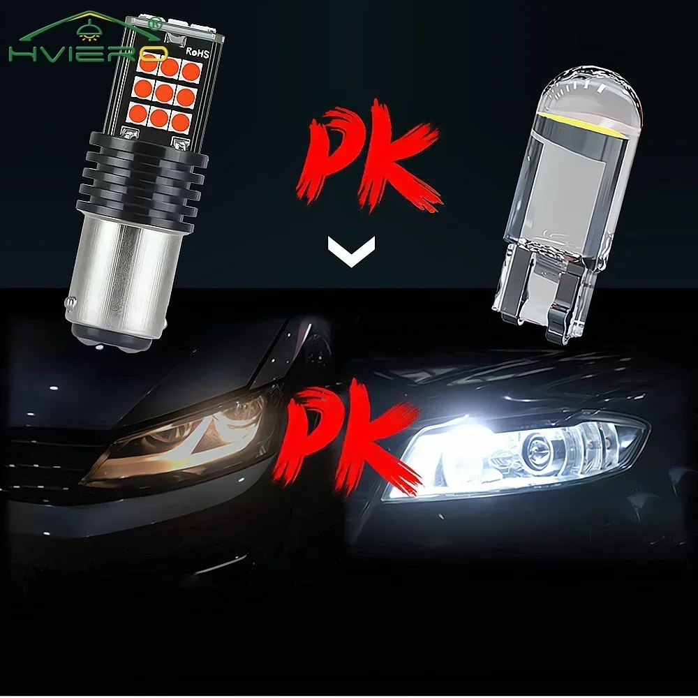10Pcs Glass Cob LED Car Bulb W5W 194 T10 Wedge License Plate Lamp Dome Light White Auto Interior Reading Running Parking Backup - Image 4