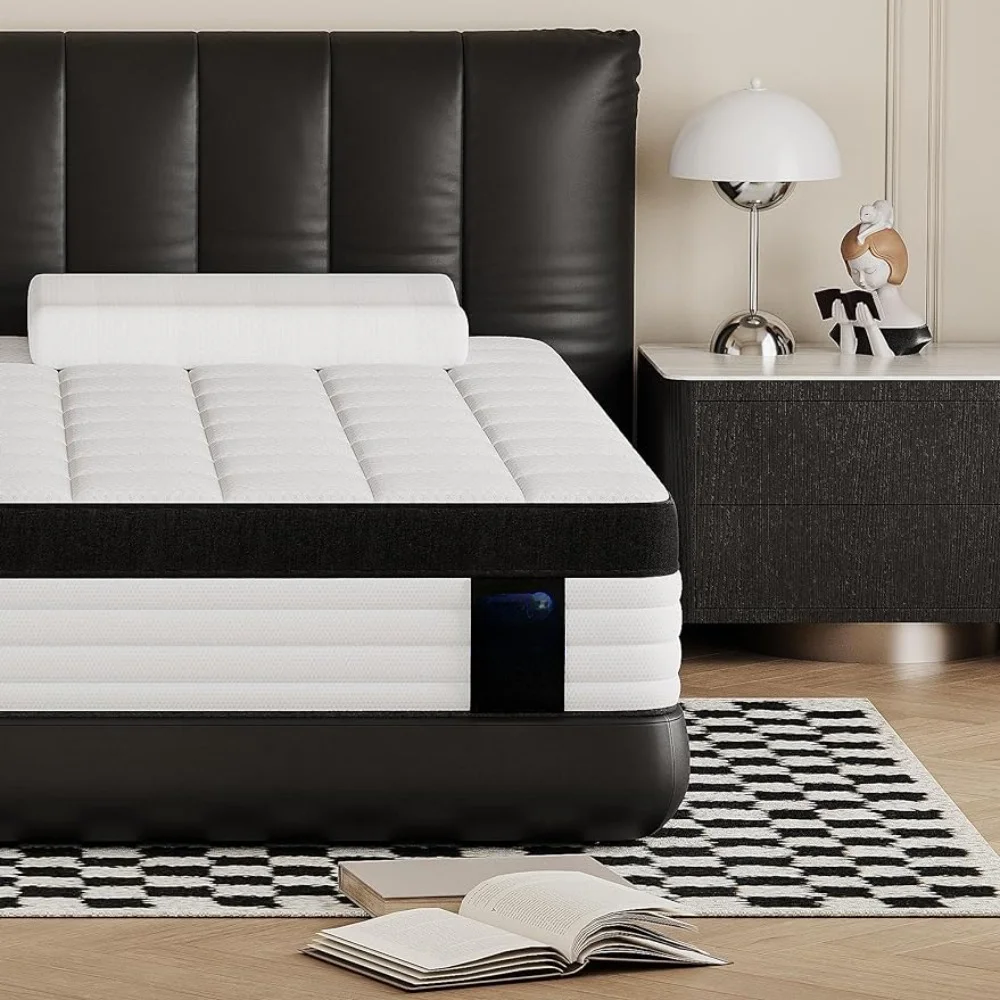 Pressure Relief Matress Medium Firm Mattress With Memory Foam and Pocket Springs Queen Mattress Full Size Bed in