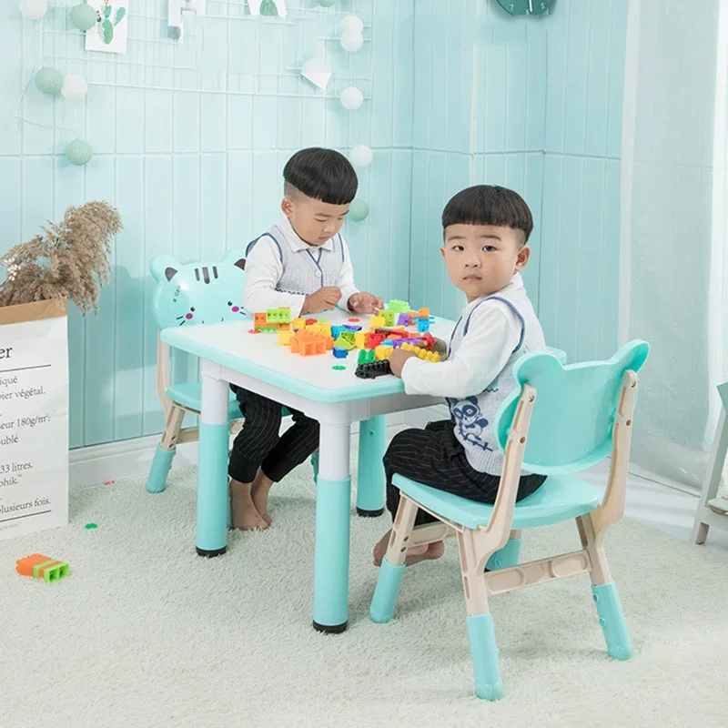 Children's Desk Girl Room Desks Preschool Table Kids Chair Plastic Student Kindergarten Tables Elementary Chairs Set Study Small