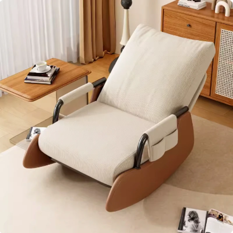 Nordic luxury reclining chair INS Folding rocking chair Living room relax lazy armchair designer soft Sofas ergonomic Furniture - Image 3