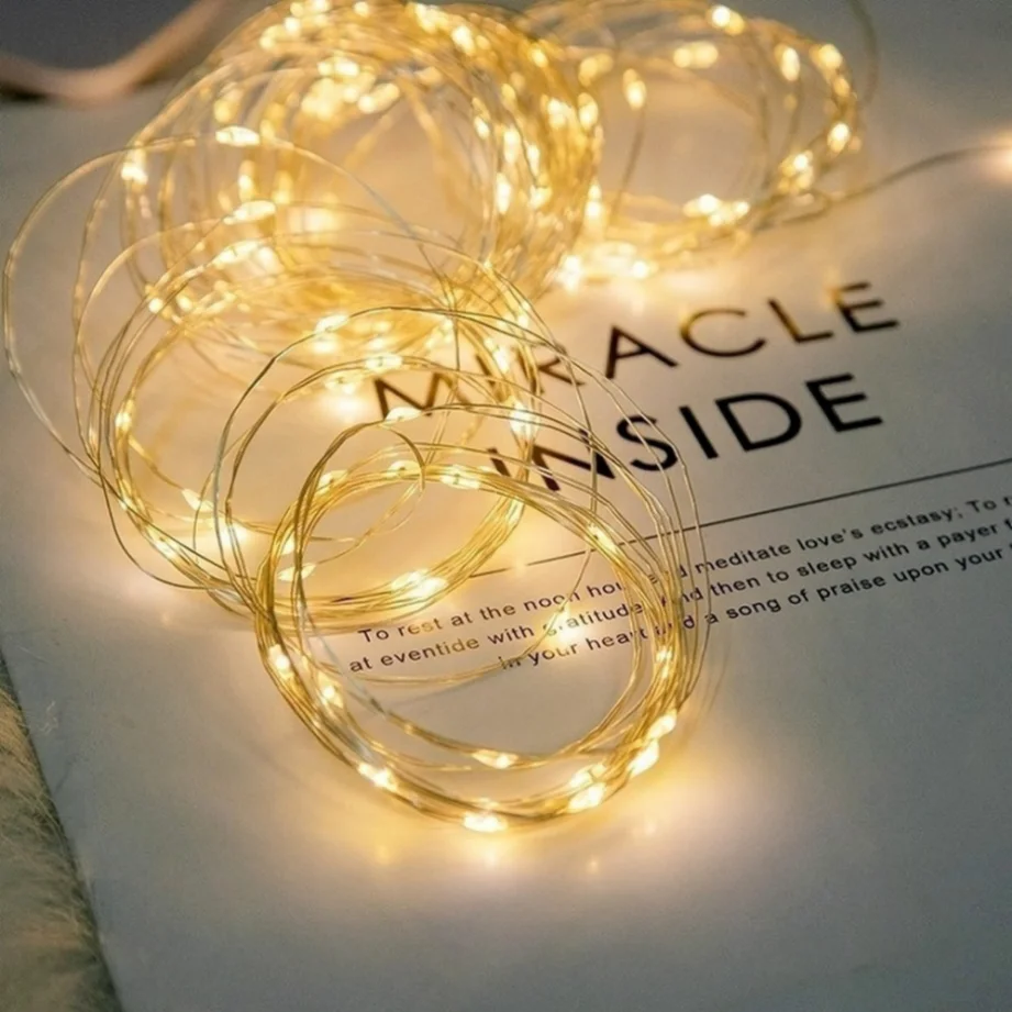 10pcs 6pcs Copper Wire LED String Lights Holiday Fairy Lights Garland Christmas Tree Decor Wedding Party DIY Natal Navidad 2023 - Image 3