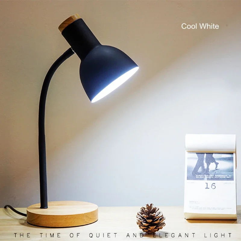 Creative Wooden Art Iron LED Folding Nordic Desk Lamp Eye Protection Reading Table Lamp Living Room Bedroom Home Decor - Image 3