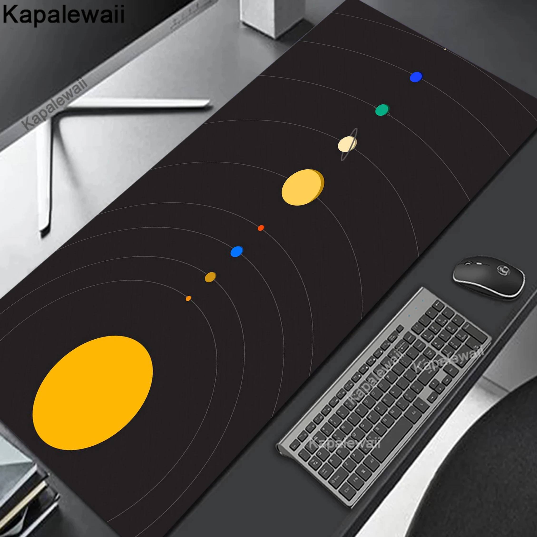 Gaming Mouse Pad Large Gamer Mousepad Solar System HD Print Computer Desk Mat Rubber Keyboard Pads XXL 900x400mm Mouse Mat - Image 2