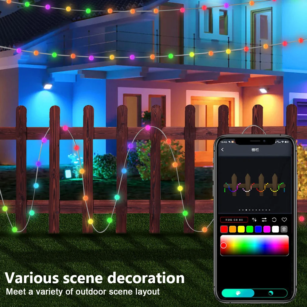 Color Changing Globe String Light 33ft Smart Fairy String Light with APP Control Twinkle Light for Outdoor Party Christmas Decor - Image 3