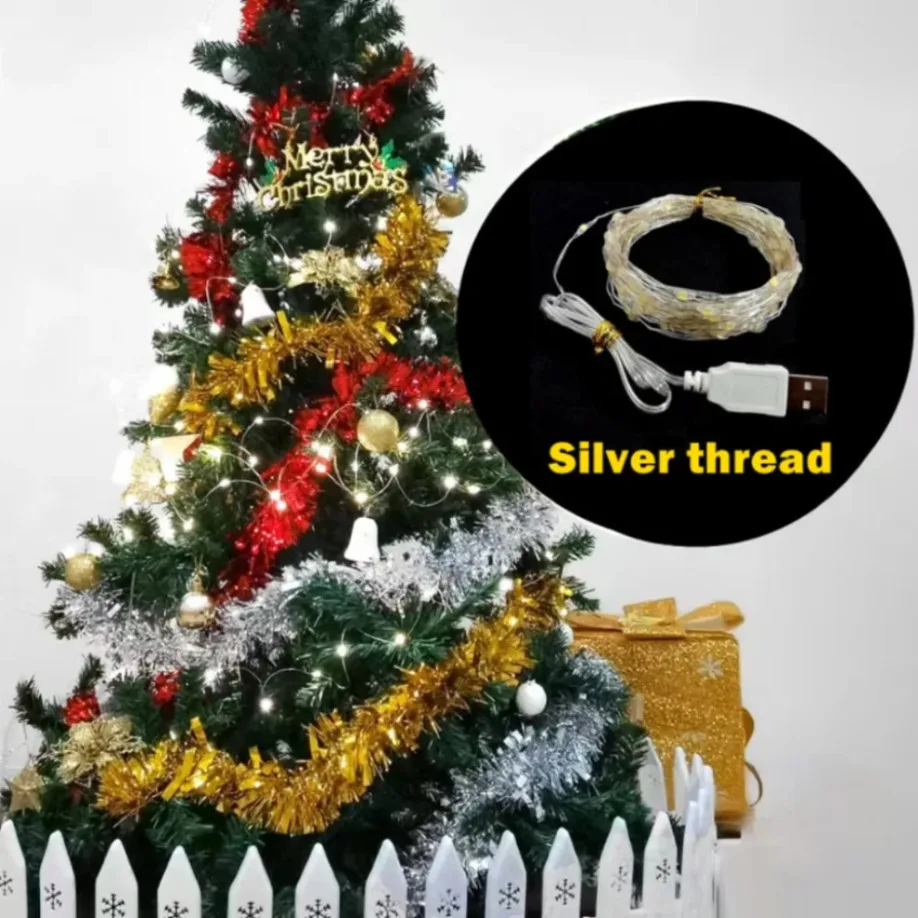 5/10/20M USB LED String Lights Copper Silver Wire Garland Light Waterproof Fairy Lights For Christmas Wedding Party Decoration - Image 5