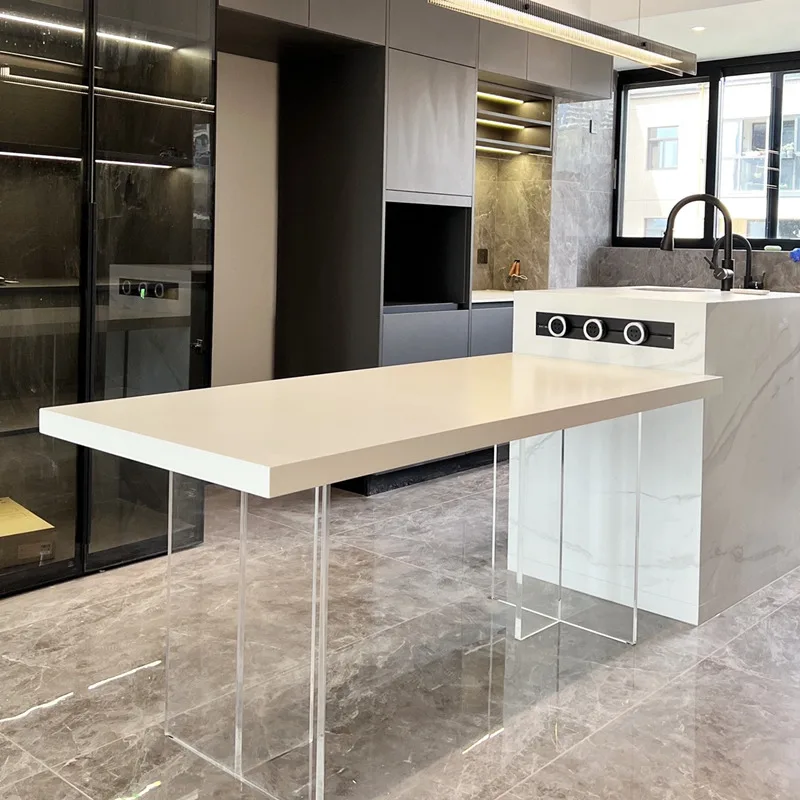 Kitchen Acrylic Dining Table Transparent Square Free Shipping High Dining Table Newclassic Balcony Mesas Comedor Home Furniture