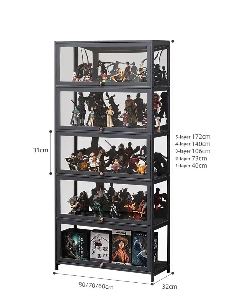 Display Cabinet for Figures Acrylic Transparent Dustproof Display Case Living Room Storage Box Commodity Shelf Bookcase Shelving - Image 6