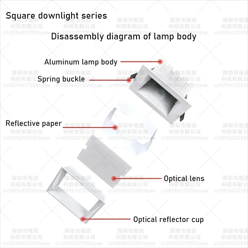 Embedded Square LED Downlight Anti Glare Cob Ceiling Spotlight Home Indoor Lighting Lights 7w 12w Bedroom Aisle Spot Lamp AC220v - Image 4
