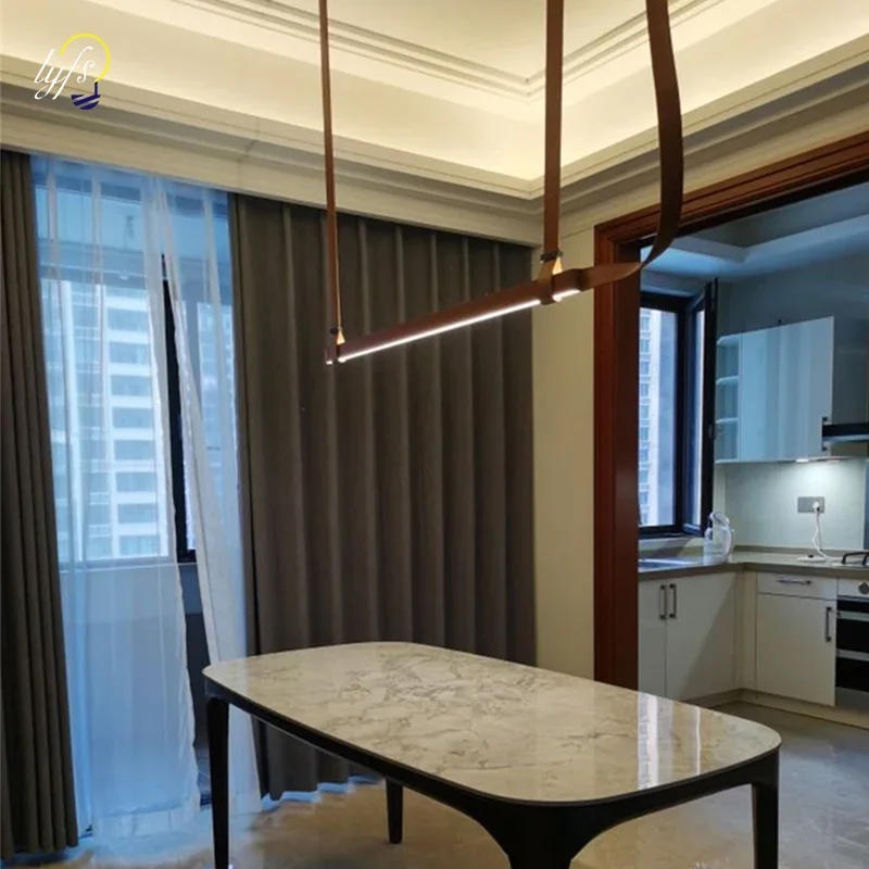 Nordic Leather Led Chandelier Dimming for Table Dining Kitchen Island Office Pendant Lamp Home Decor Lighting Lusters Fixture - Image 4