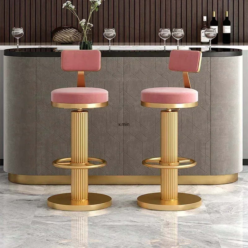 Make Up Office Bar Stools Luxury Accent Reception Accessories Bar Chairs Vanity Tall Gold Banqueta Garden Furniture Sets LJX35XP - Image 2