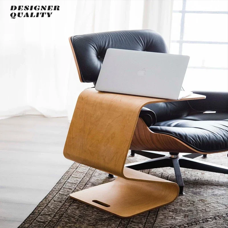 Designer N-Type Small Coffee Table, Scandinavian Solid Wood Side Table for Living Room and Bedroom Corners Unique Accent - Image 4